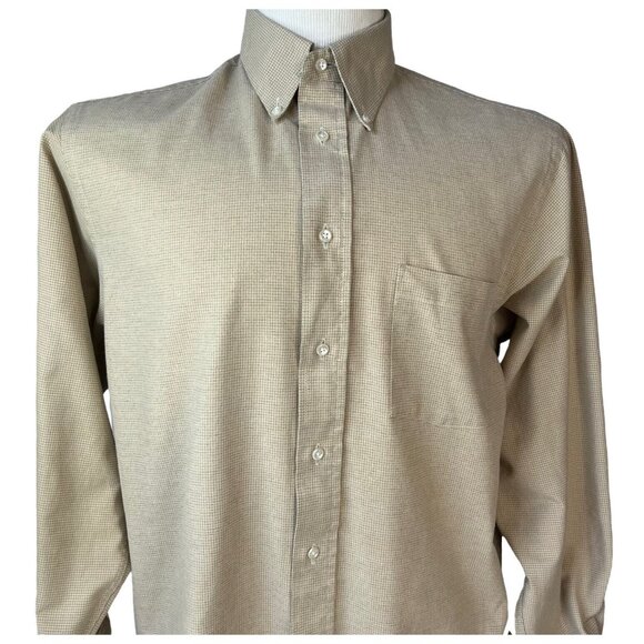 Dover Arrow Oxford Dress Shirt MEns 16 34/35 Tan Button Down - Picture 3 of 7